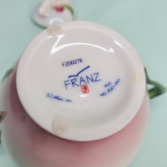 Franz Porcelain Sugar Bowl – Slipper Orchid Design FZ00278 - Picture 6 of 8